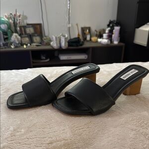 Steve Madden Black Women's Slide Sandals